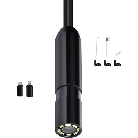 Mophorn Endoskopkamera mit Licht, 1920P HD-Inspektionsgerät für Android & iOS, Kamera mit 8 LED-Leuchten & 5 m Kabel, 2-facher Zoom, wasserdichte IP67-Kamera für Fahrzeug- und Sanitäranwendungen