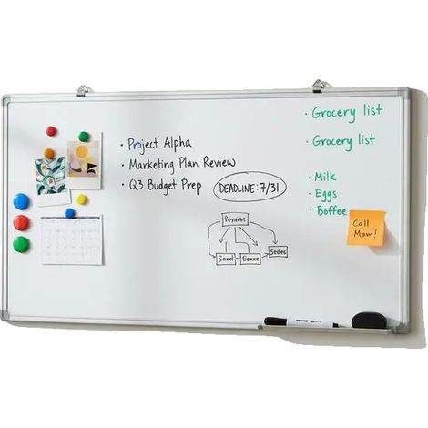 Whiteboard, Aluminiumkonstruktion, Magnetische Oberfläche, armeegrün (1/2)