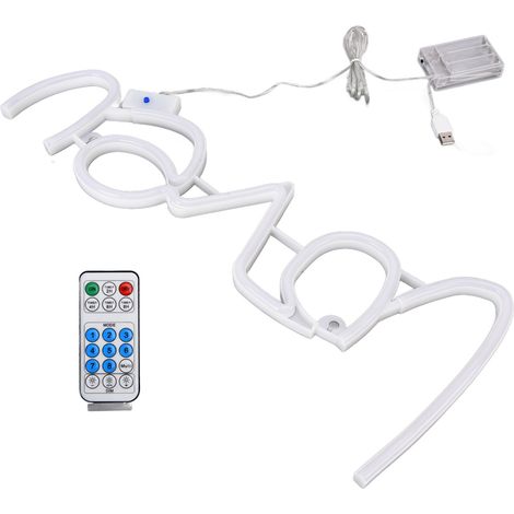 Lampe néon LOVEU pour demande en mariage, télécommande 18 touches, 8 modes, minuterie, décoration romantique Saint-Valentin, mariage, foyer, restaurant, USB ou piles (sans piles, télécommande avec pil (1/5)