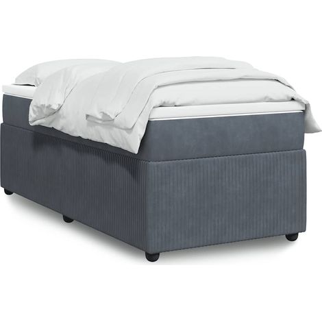 Boxspringbett mit Matratze Dunkelgrau 90x190 cm Samt (1/5)