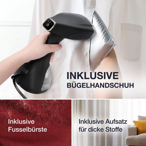 LebenLang LBD528S schwarz Dampfbürste
