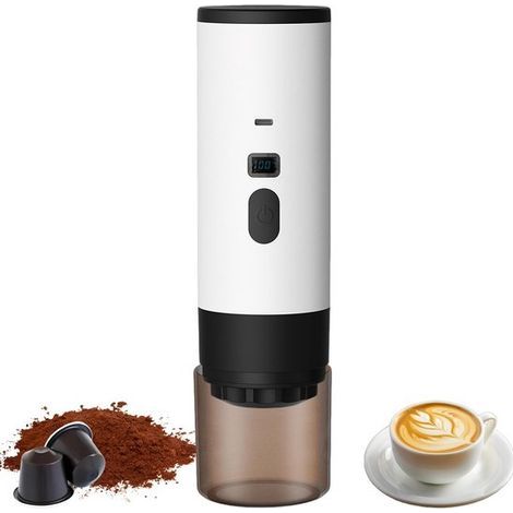 Coffee Machine - Portable Coffee Machine - 3-in-1 Coffee Machine - Portable Electric Espresso Machine - Portable coffee machine (white) suitable for camping, car use, RVs, travel, etc. (1/5)