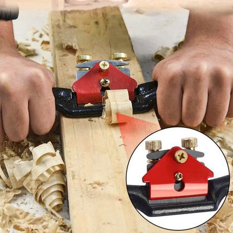 Rabot Manuel - Acier SK5 - 9 Pouces - Réglable Double Vis - Pour Travail Bois - 4 Lames Incluses (1/5)