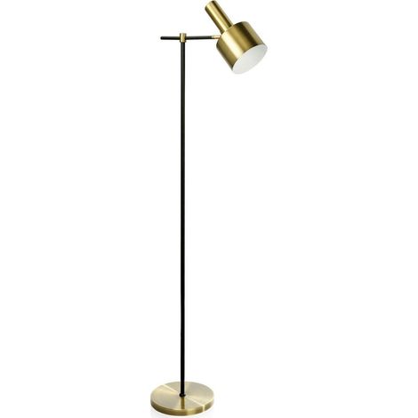 Lampadaire industriel en métal doré et noir élégant - doré et noir mat (1/2)