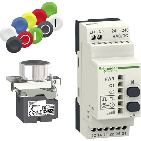 Schneider Electric XB4RFA02 XB4RFA02 Drucktaster 240 V/AC 1.5 A  tastend Grün, Gelb   1 Set