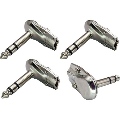 Rechtwinkliger 6,35-mm-Metalladapter, 90 Grad, 3-polig, 6,35 mm, 1/4'' (1/5)