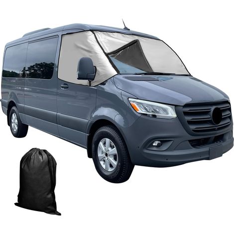 Housse de pare-brise avant pour Sprinter 2019-2025, tissu Oxford 210D épais, amovible, protection solaire, anti-gel, glace et poussière (1/5)