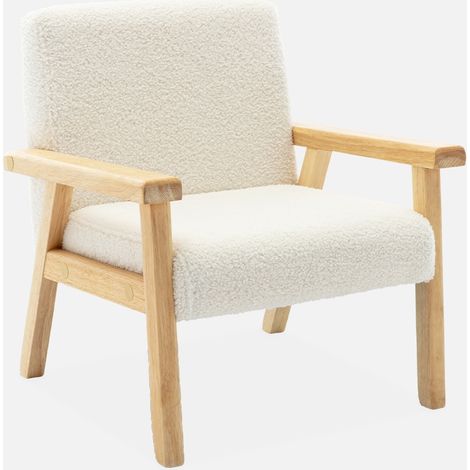 Sillón infantil estilo escandinavo de madera de hevea (1/5)