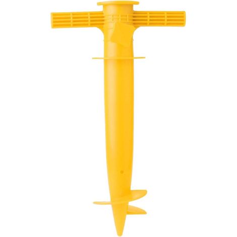 Support de parasol de plage avec ancrage au sable, taille unique, base universelle à piquets pour parasol avec support sécurisé à 3 niveaux pour vents forts (1/5)