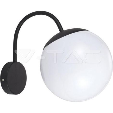 Lámpara LED V-TAC con esfera opal y portalámparas E27 negra IP44