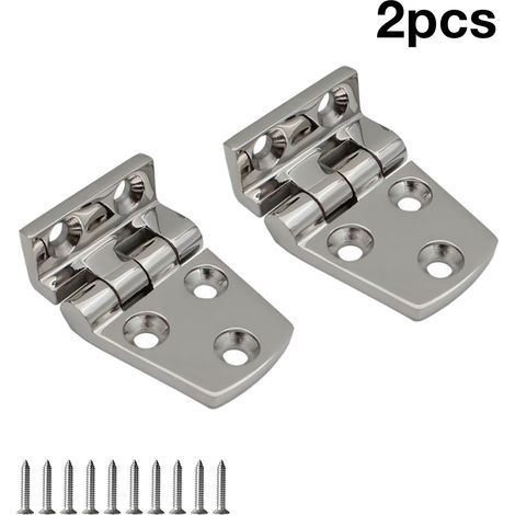 Set aus 2 verstärkten Marine-Scharnieren aus Edelstahl 316 mit verdickter, gebogener Platte, salzwasserbeständig für Yachten, Wohnmobile, Balkone und Decks (1/3)