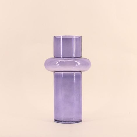 Vase anneau en verre violet, H31cm