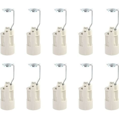 E14-Lampenfassung, verstellbare E14-Lampenfassungen, E14-Bajonett-Sockeladapter, Kerzenlampenfassung für LED-Lampen, 10 Stück (Weiß, 70 mm) (1/3)