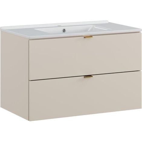 Badezimmer-Set BELLA: Waschtischunterschrank 80cm + rechteckiges Einbauwaschbecken