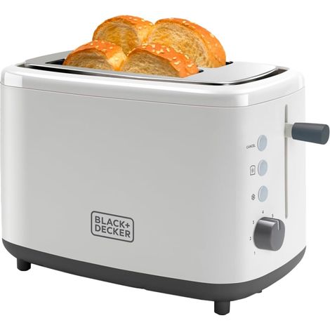 BXTO820E - Grille-Pain 820W, 2 Fentes, 3 Fonctions, 7 Niveaux de brunissage, Fonction Stop, ramasse-miettes, Blanc (1/5)