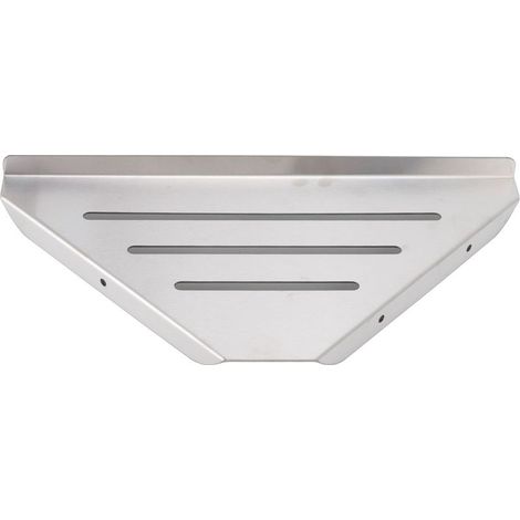 Étagère d'angle de douche triangulaire à un seul niveau, à fixation par perforation, rangement optimisé, porte-shampoing en acier inoxydable style décontracté, antirouille (1/5)