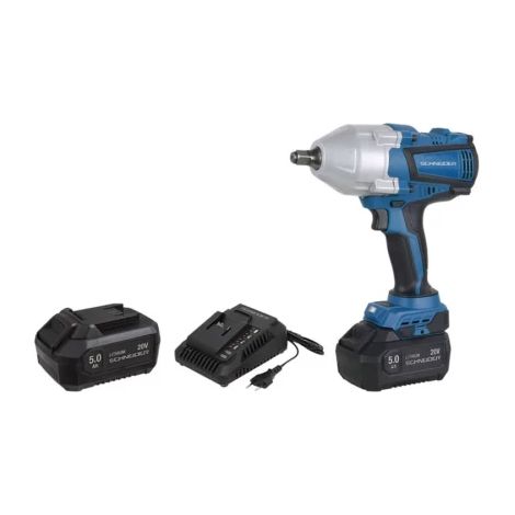 Schneider – Clé à chocs 1/2" 1500Nm – 20V – 2 batteries 5Ah – Moteur Brushless – Couple de desserrage 800Nm – Usage intensif (1/2)