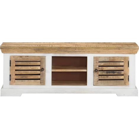 vidaXL Mobile Porta TV 110x30x40 cm in Legno Massello di Mango