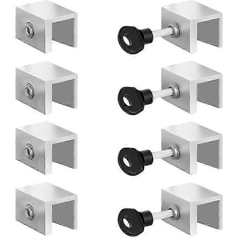 Butées de fenêtre coulissante en alliage d'aluminium (argent, 16 mm, court) avec verrou à clé durable. (1/5)