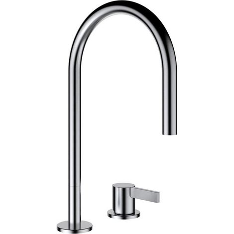 Mitigeur lavabo 2 trous KARTELL sans vidage PVD inox LAUFEN