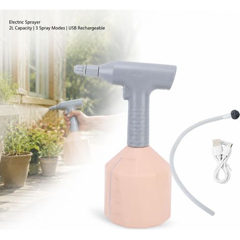 Spruzzatore elettrico - Spruzzatura automatica - Batteria da 2000 mAh - Ugello regolabile - Materiale PP resistente - Rosa (1/5)