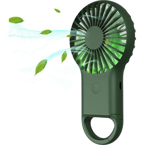 Nouveau mini ventilateur de poche créatif et portable, rechargeable par USB, pour l'extérieur (vert militaire)