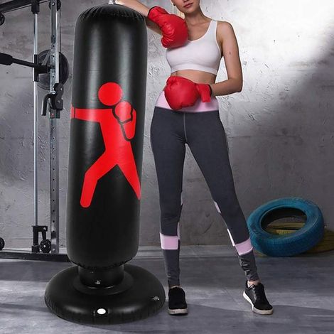 Sac de Frappe sur Pied pour Le Fitness, La Boxe, Sac Gonflable avec Cibles de Frappe, Parfait pour Les Enfants et Les Adultes 160 CM (1/5)