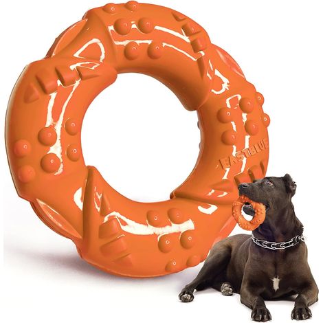 Jouet à mâcher pour Chiens pour mâcheurs agressifs: Jouet à mâcher en Caoutchouc Naturel Ultra-résistant pour Chiots Presque Indestructible pour Les Races Moyennes et Grandes