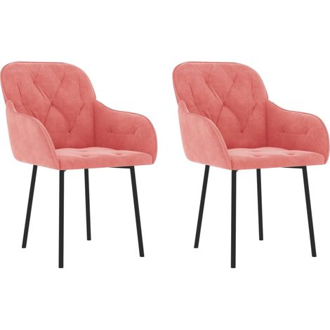 Esszimmerstühle 2 Stk. Rosa Samt vidaXL (1/5)