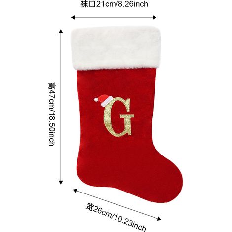 Grandes chaussettes de Noël, décorations de Noël, ornements de lettres anglaises, chaussettes à lettres, sacs cadeaux de dessins animés pour enfants