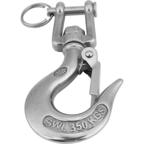 Mousqueton de chane de levage à chape à il pivotant en acier inoxydable 304, limite de charge de travail de 350KG, 110mm (1/5)