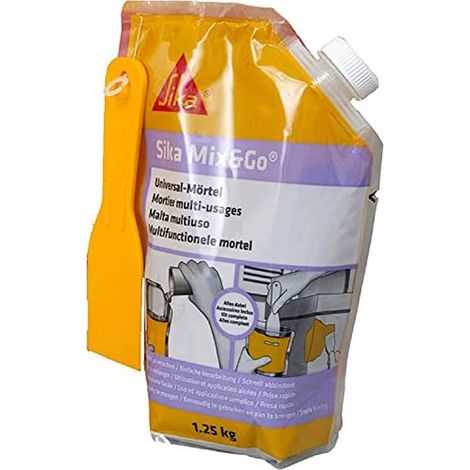 Sika Mix&Go Reparaturmörtel Grau 1,25kg gebrauchsfertig (1/5)