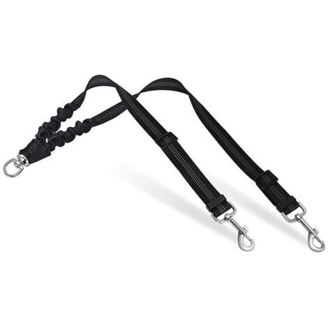 Sollbry Laisse double pour chien, laisse pour chien à longueur réglable pour deux chiens, laisse sans enchevêtrement pour 2 chiens (1/4)