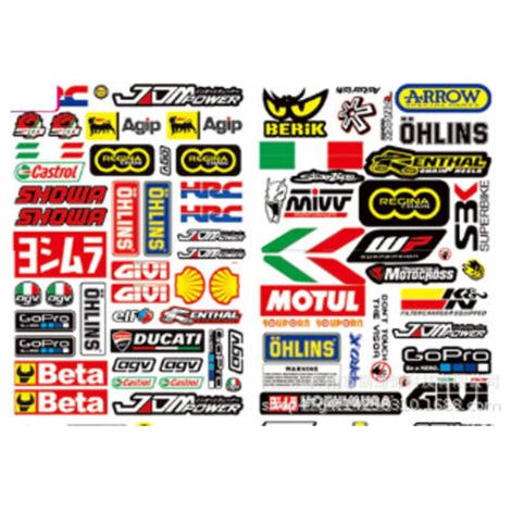 2 Feuilles Moto Autocollants,Stickers Moto de Course Autocollant,Vinyle Résistants aux Intempéries,Convient aux Motos,VéLos de Course,Bicyclettes,Skateboards et Casques (1/5)