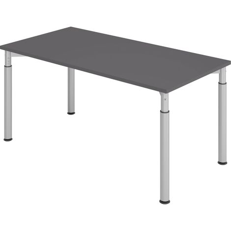 bümö Schreibtisch Serie-Y Rechteck: 160 x 80 cm  Graphit Silber (1/5)