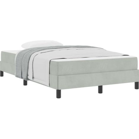 Boxspringbett mit Matratze Hellgrau 120 x 220 cm Stoff vidaXL
