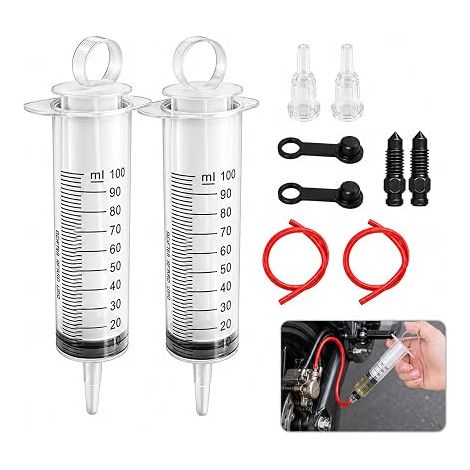 Brake Bleed Kit with Syringe Hydraulic Hose for Motorcycle and (1/5)