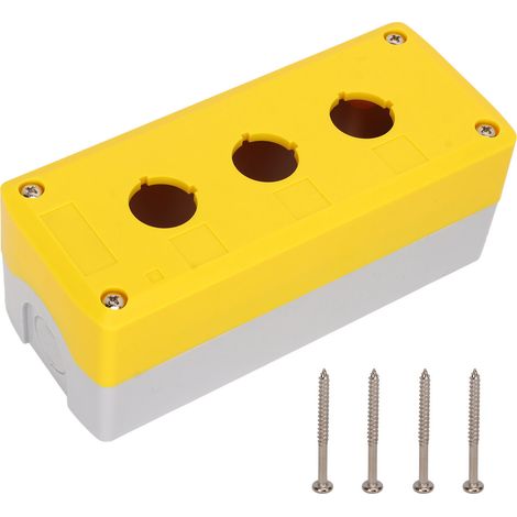 Boîtier de commande étanche IP65 à 3 trous pour boutons-poussoirs de 22 mm, destiné aux équipements électriques. (1/5)