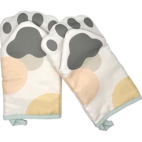 Gants de cuisine - Non spécifié - Forme chat - Anti-brûlure - Polyester - 27x17 cm (1/4)