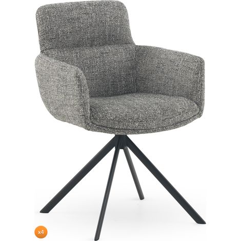 Ensemble de 4 fauteuils recouverts de tweed vert (1/5)