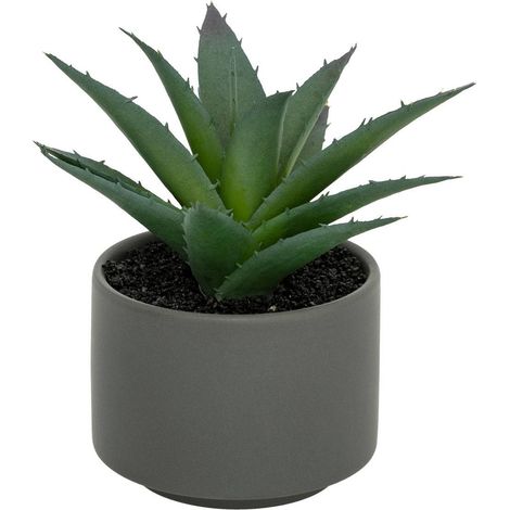 Pianta grassa in vaso H13 - Modello b grigio - Atmosphera créateur d'intérieur (1/5)