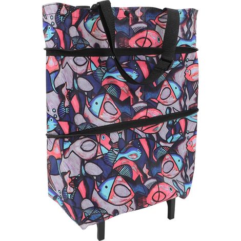 Foldable Shopping Trolley with Wheels, Portable Fabric Tote Bag with Comfortable Handle for Your Essentials (1/5)