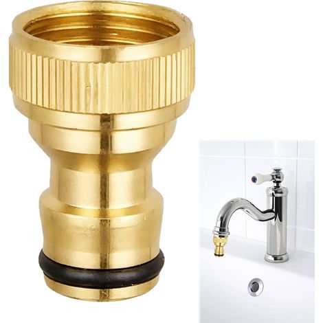 Adaptateur de Robinet Universel en Laiton Raccord Tuyau d'Arrosage pour Mitigeur Cuisine et Salle de Bain Connecteur Fileté M22/M24 Robuste avec Joint Anti-Fuite (1/5)