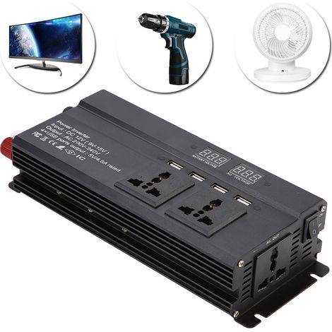 Convertisseur de tension 12V vers 220-240V 1200W/3000W Onduleur de voiture avec prise UE (1/5)