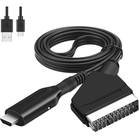 Câble péritel vers HDMI-Adaptateur péritel vers HDMI-Convertisseur audio vidéo péritel tout en un vers HDMI 1080p/720p. (1/5)