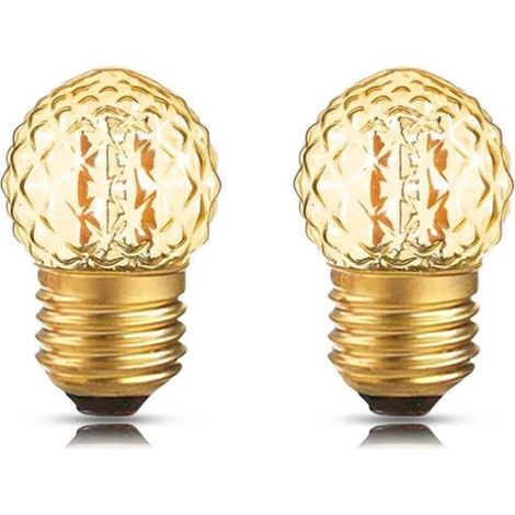 Lampadine LED G40 E27 a basso consumo da 1W per luce notturna, dimmerabili, in vetro ambrato a forma di diamante, decorative, E27 220V, 1W, confezione da 2 (1/5)