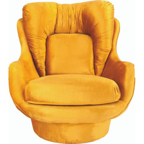 SIGNATURE - Fauteuil de salon en velours ocre doré - Raymonde (1/5)
