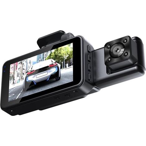 Rilevamento del movimento, registratore di corsia, visione notturna, telecamera anteriore e posteriore, 3 obiettivi, DVR per auto, registrazione in loop, HD 1080P, videoregistratore per veicoli, WiFi, (1/5)