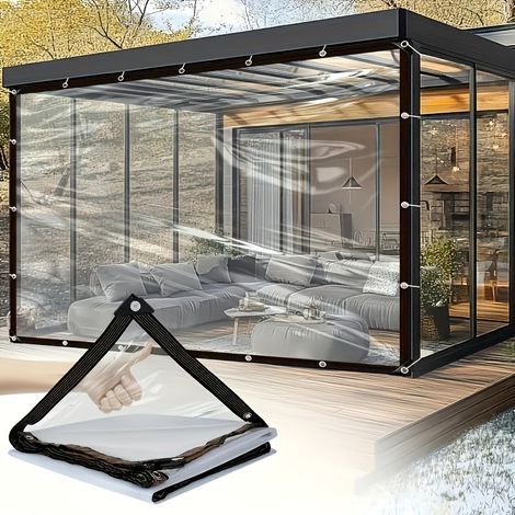 Bâche imperméable en PVC transparent 2 x 3 m pour jardin – Bâche d'extérieur résistante à la pluie et à l'eau (1/5)