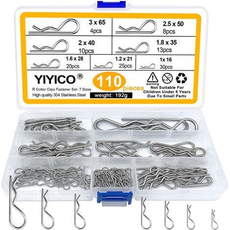 Goupille Goupilles Fendues R Clips en Acier Inoxydable 110pcs (1/5)